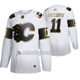 Calgary Flames Dresy Mikael Backlund 11 Adidas 2019-2020 Golden Edition Bílá Authentic - Pánské